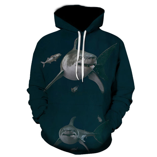 Shark Print Hoodie