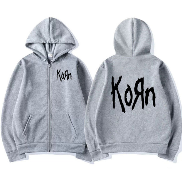 Printed Zipper Hoodie