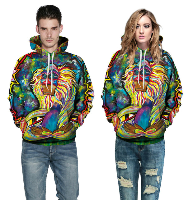 3D Monkey Print Hoodie