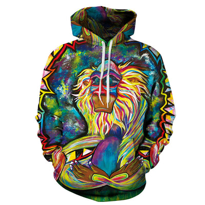 3D Monkey Print Hoodie