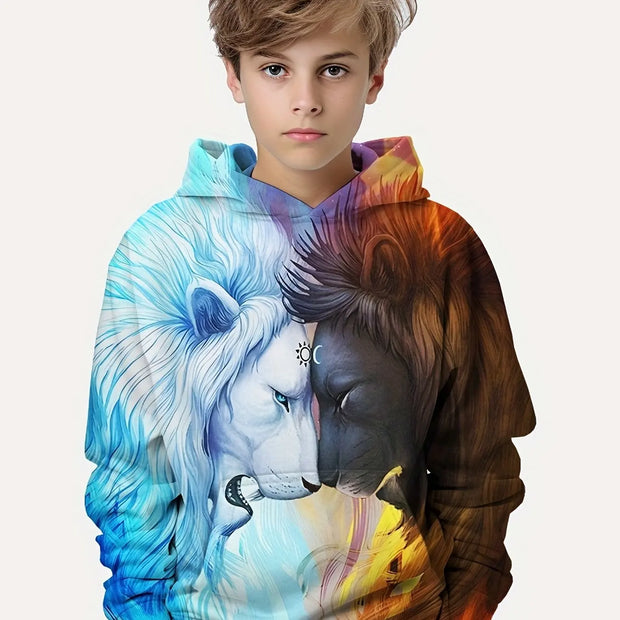 Kid's 3D Printed Pullover Hoodie - Stylish, Unique, Comfortable Hoodie, Trendy Casual Wear, Perfect Hoodie for Everyday Use in the USA