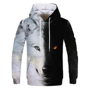 3D Wolf Print Hoodie