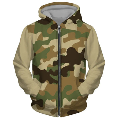 Men's Camouflage Zip-Up Hoodie - Comfortable, Fashionable, Casual Wear, Everyday Use, Stylish Men's Hoodie, Cozy Men's Jacket