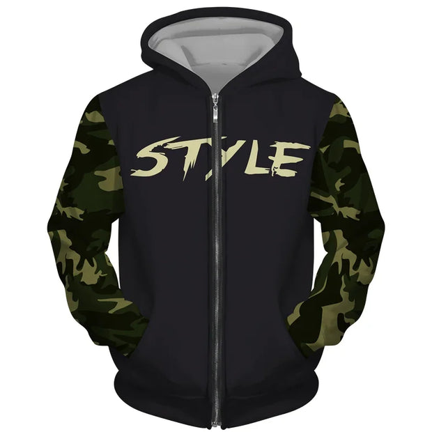 Men's Zip-Up Hoodie in Classic Black - Comfortable, Stylish, and Perfect for Casual Wear. Ideal for Everyday Use