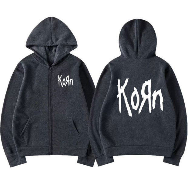 Printed Zipper Hoodie